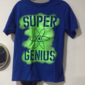Boys "Super Genius" Blue Tee Size Medium